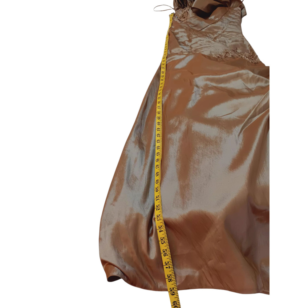 NEW JOVANI Formal Dress 10 Ballgown Bronze Beaded Taffeta Optional Wrap MotherOf - Picture 9 of 16